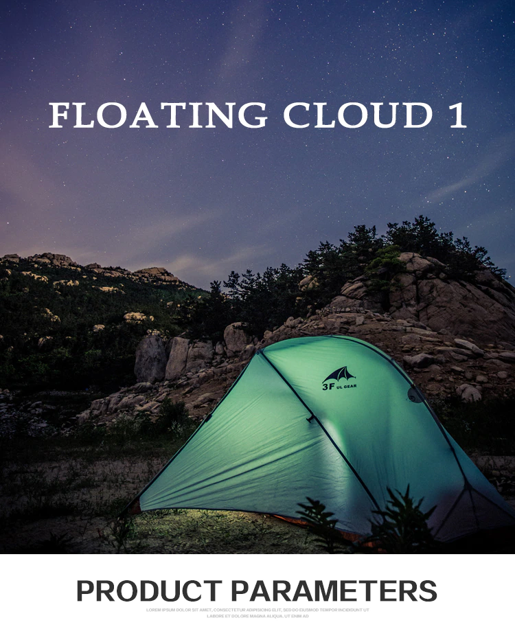 Cheap Goat Tents 3F UL GEAR Floating Cloud 1 Camping Tent 1 Person 3 4 Season 15D Outdoor Ultralight Hiking Backpacking Hunting Waterproof Tents Tents